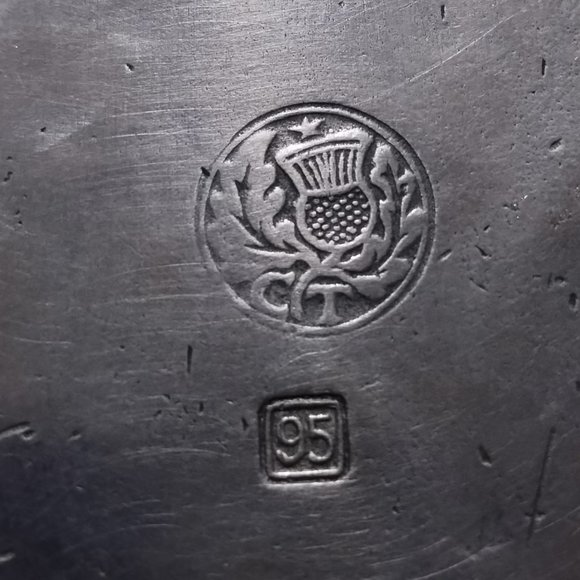 vintage Cosi Tabellini CT ceramic pewter urn bowl with lid (103) - Picture 11 of 11